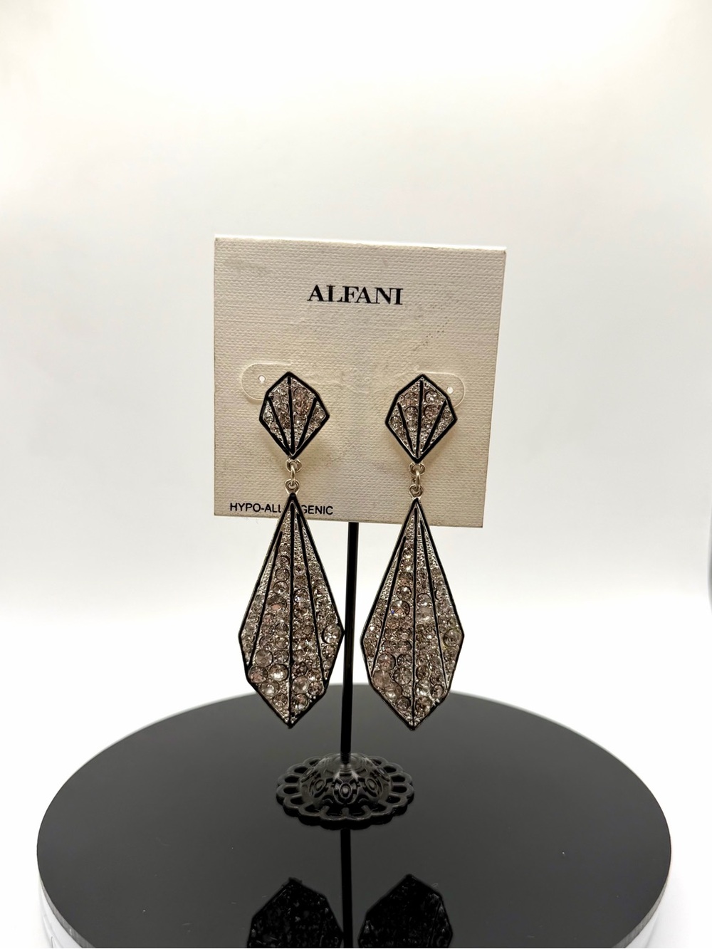 Alfani Art Deco Crystal Earrings, NWT
